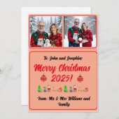Fully Customisable 2 Photo Traditional Xmas Card (Vorne/Hinten)