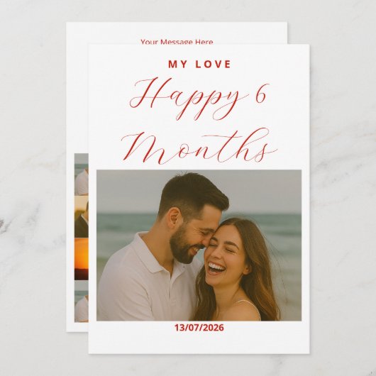 Fully Customizable Anniversary Card for Couple (Vorne/Hinten)