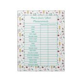 Fully Customizable Body Measurements Chart Notepad Notizblock (Rotiert)
