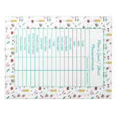 Fully Customizable Body Measurements Chart Notepad Notizblock (Vorderseite)