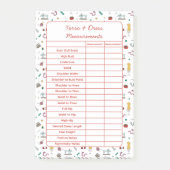 Fully Customizable Body Measurements Chart Notepad Post-it Klebezettel (Vorderseite)