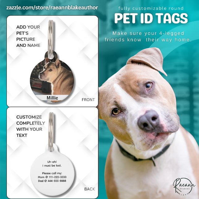 Fully Customizable Round Pet ID Tag Haustiermarke (Von Creator hochgeladen)