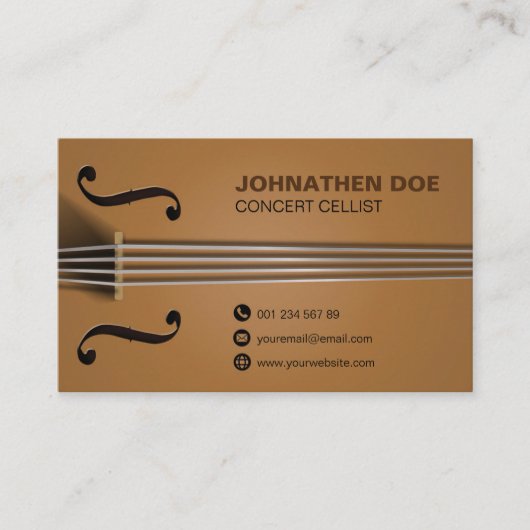 Fully Editable Cellist Visitenkarte (Vorderseite)