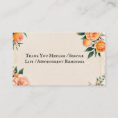 Fully editable Elegant Peach Floral Business Card Visitenkarte (Rückseite)