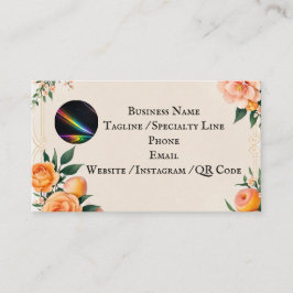 Fully editable Elegant Peach Floral Business Card Visitenkarte