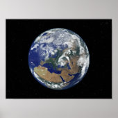 Fully lit Earth centered on Europe Poster (Vorne)