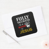 Fully Vaccinated By The Blood Of Jesus Christian.p Quadratischer Aufkleber (Umschlag)