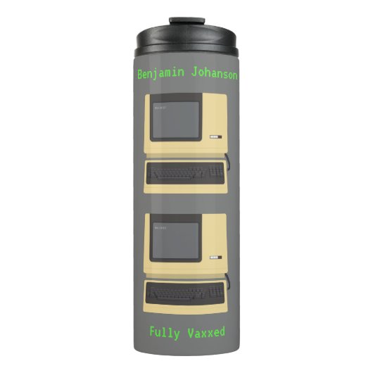 Fully Vaxxed Funny Geek Computer Joke Thermosbecher (Vorderseite)