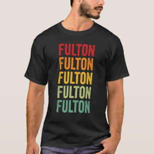 Fulton County Georgia Regenbogen-Text-Design T-Shirt
