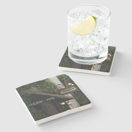 Fulton Five Charleston, SC. Marmorstein-Untersetze Steinuntersetzer (Seitenansicht)