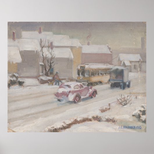 Fulton Road Cleveland - Kulhanek 1943 Print Poster (Vorne)