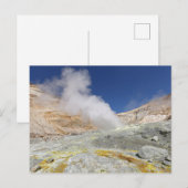 Fumarole, Brimstone Feld im Krater aktiver Vulkan Postkarte (Vorne/Hinten)