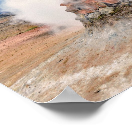 Fumarole, Geothermalgebiet Hverir, Island Poster (Ecke)