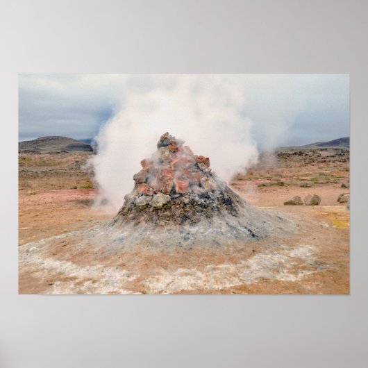 Fumarole, Geothermalgebiet Hverir, Island Poster (Vorne)