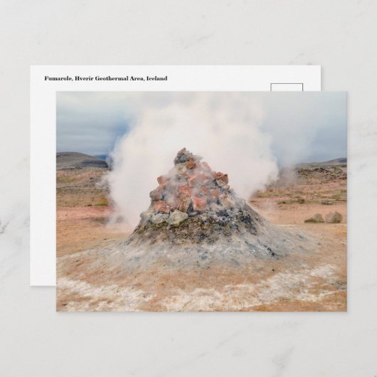 Fumarole, Geothermalgebiet Hverir, Island Postkarte (Vorne/Hinten)