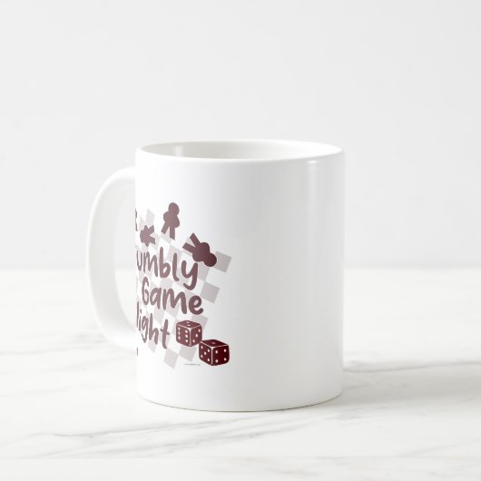 Fumbly Family Game Night Spaß Design Kaffeetasse (Vorderseite Links)