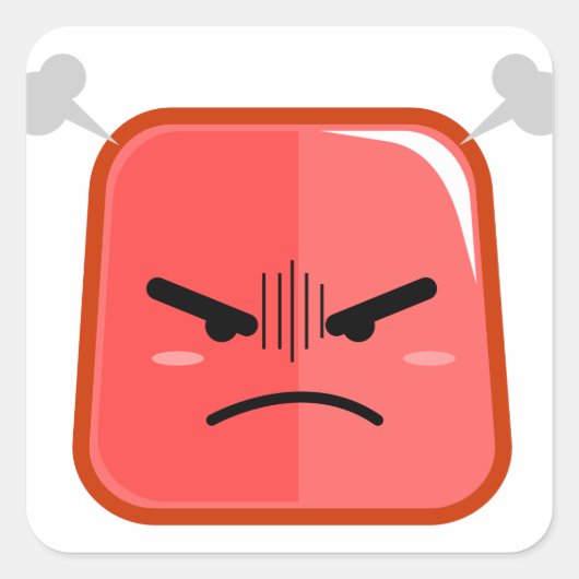 Fuming wütend gegenüber Red Emoji Sticker (Vorderseite)