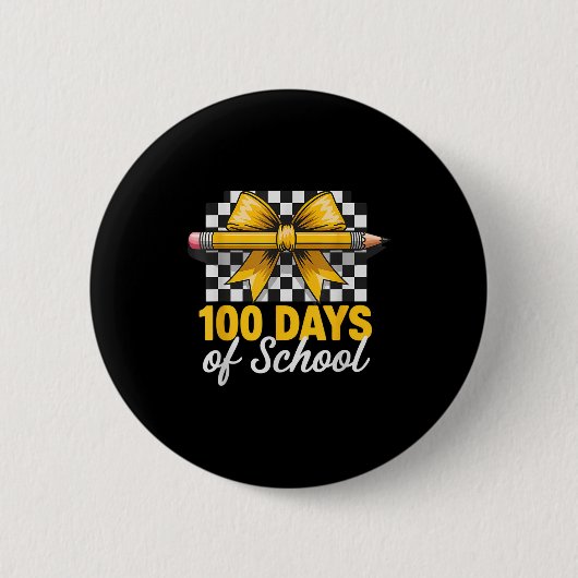 Fun 100 Days Teacher Celebration School Clroom Sty Button (Vorderseite)