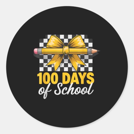 Fun 100 Days Teacher Celebration School Clroom Sty Runder Aufkleber (Vorderseite)