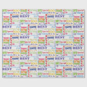 Fun 100th Birthday Party Personalisiert Monogram Geschenkpapier (Flach)