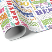 Fun 100th Birthday Party Personalisiert Monogram Geschenkpapier (Rolleneckpunkt)