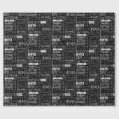 Fun 100th Birthday Party Personalisiert Monogram Geschenkpapier (Flach)