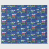 Fun 100th Birthday Party Personalisiert Monogram Geschenkpapier (Flach)