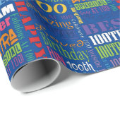 Fun 100th Birthday Party Personalisiert Monogram Geschenkpapier (Rolleneckpunkt)