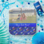 Fun 100th Birthday Party Personalisiert Monogram Pappteller (Party)