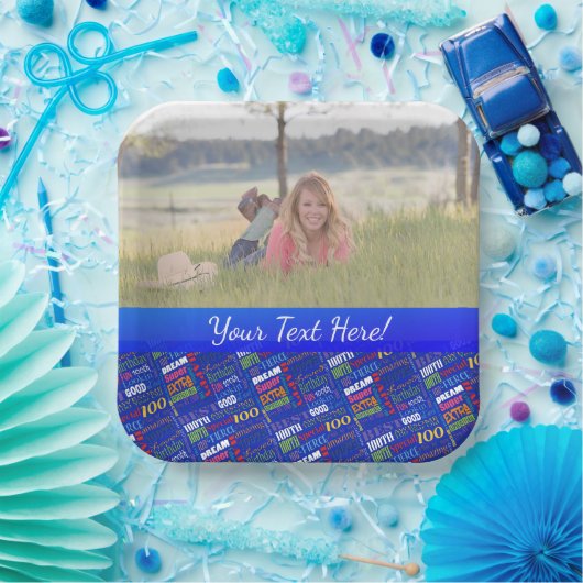 Fun 100th Birthday Party Personalisiert Monogram Pappteller (Party)