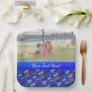 Fun 100th Birthday Party Personalisiert Monogram Pappteller