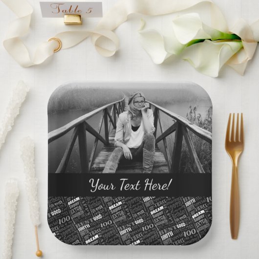 Fun 100th Birthday Party Personalisiert Monogram Pappteller (Hochzeit)