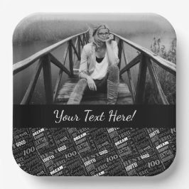 Fun 100th Birthday Party Personalisiert Monogram Pappteller