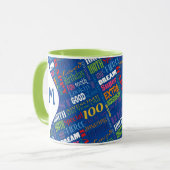 Fun 100th Birthday Party Personalisiert Monogram Tasse (Vorderseite Links)