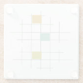 Fun 1950er Jahre Atomzeitlinien & Quadrate Mitte d Glasuntersetzer (Rückseite)