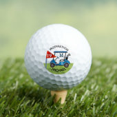 Fun 19. Loch Custom Cart Personalisiert Golfball (Insitu T-Shirt)