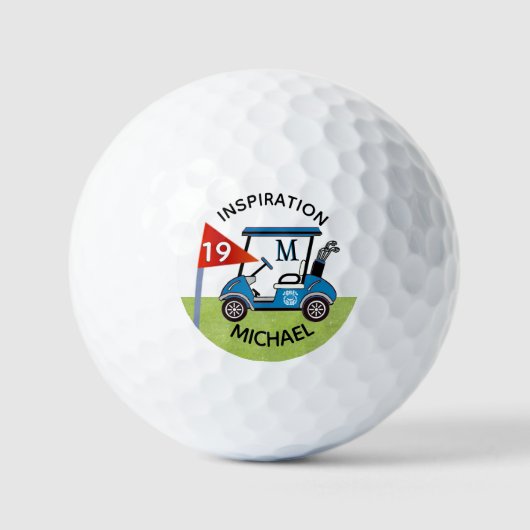 Fun 19. Loch Custom Cart Personalisiert Golfball (Vorderseite)