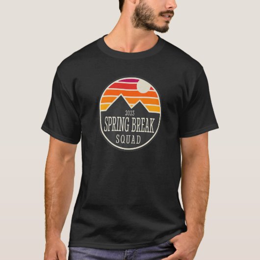 Fun 2023 Spring Break Squad Mountain Sun Sunset S T-Shirt (Vorderseite)