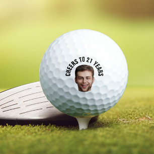 Fun 21. Geburtstag CUSTOM TEXT Foto Golfball