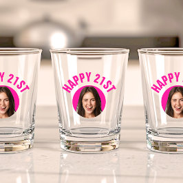 Fun 21. Geburtstag CUSTOM TEXT Foto Schnapsglas