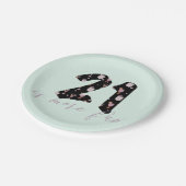 Fun 21. Geburtstag Niedlich Cocktail Muster Pappteller (Schrägansicht)