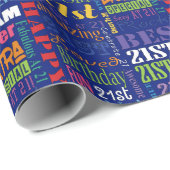 Fun 21. Geburtstag Party Personalisiert Monogramm Geschenkpapier (Rolleneckpunkt)