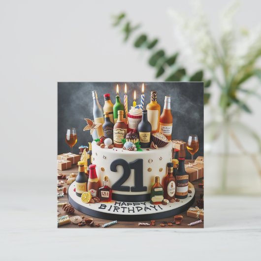 FUN 21. GEBURTSTAGS KARTE (Stehend Vorderseite)