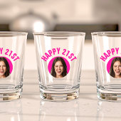 Fun 21st Birthday CUSTOM TEXT Photo Schnapsglas