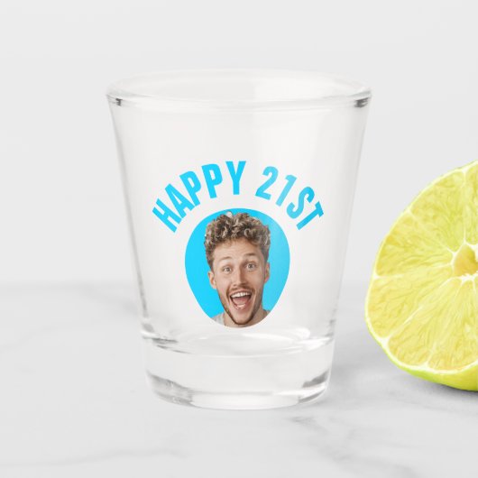 Fun 21st Birthday CUSTOM TEXT Photo Schnapsglas (Vorderseite)
