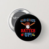 Fun 2. Klasse Baseball Spieler erster Schultag Button (Vorne & Hinten)