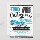 Fun 2nd Birthday Race Car Driver Einladung (Vorderseite)