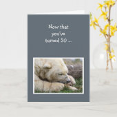 Fun 30. Geburtstag Napping Polar Bären Tier Karte (Gelbe Blume)