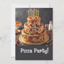 FUN 3 TIERD PIZZA BIRTHDAY CAKE PARTY