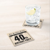 Fun 40. Geburtstag Vintage Zeitung Einzigartig Rechteckiger Pappuntersetzer (Vor Ort)